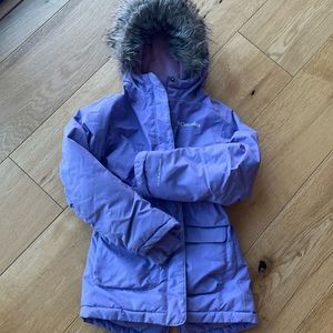 Girls Columbia Nordic Strider Jacket in paisley purple heather pink clover XS